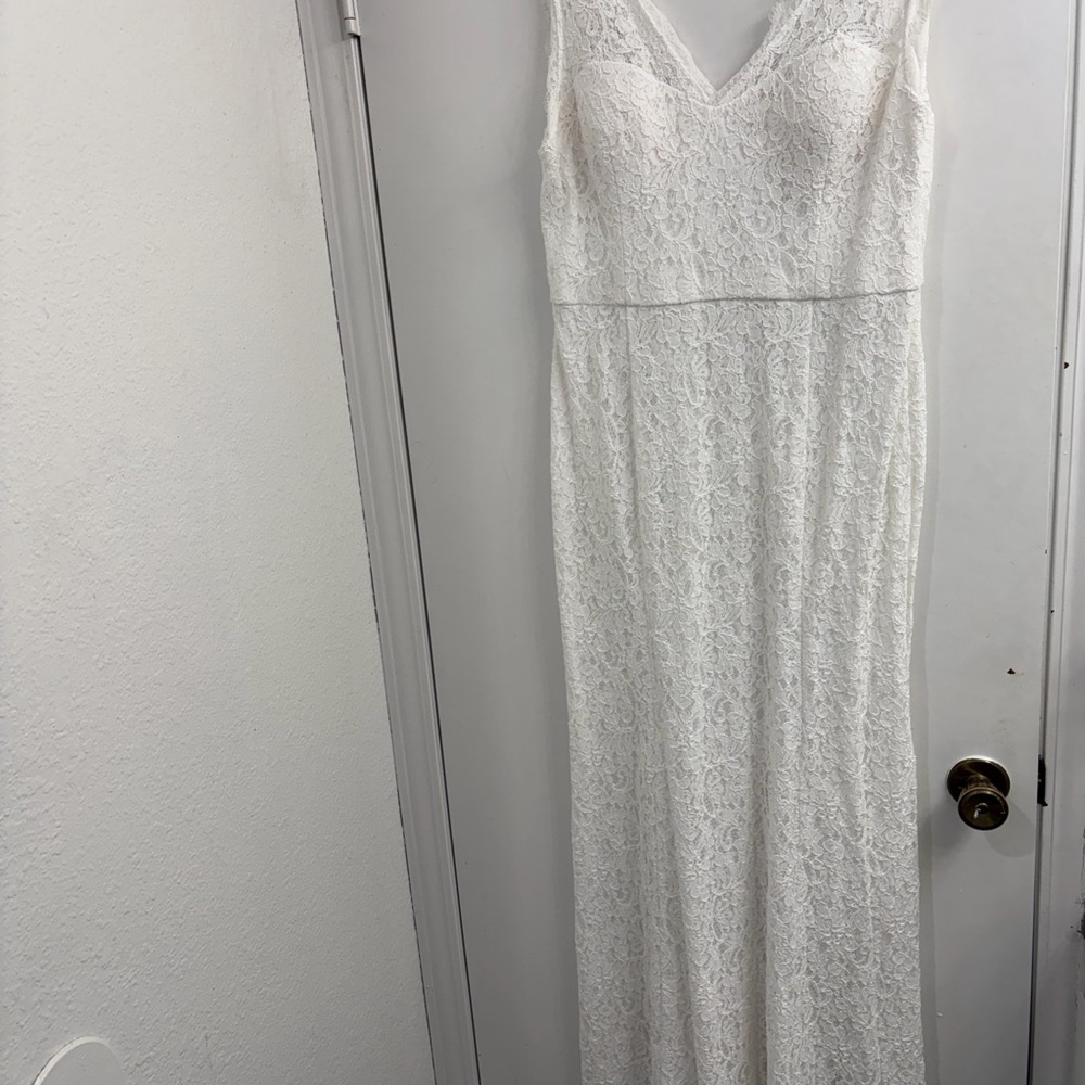 Adrianna Papell Sleeveless Bridal Dress Ivory - Picture 5 of 16